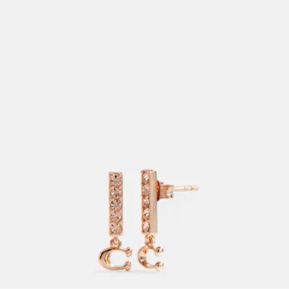 Coach brand gold plated stud earrings, never been worn! Original packaging!